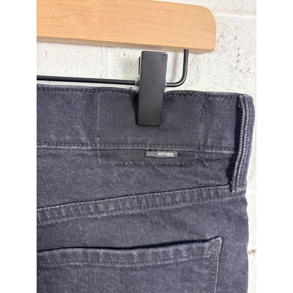 MOTHER Superior Scrapper Cuff Ankle Fray Jeans Womens 29 Whos Sorry Now Black - Picture 8 of 15